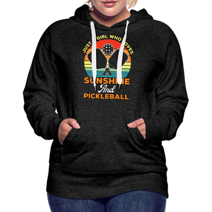 Just A Girl Who Loves Sunshine and Pickleball Premium Hoodie - charcoal grey