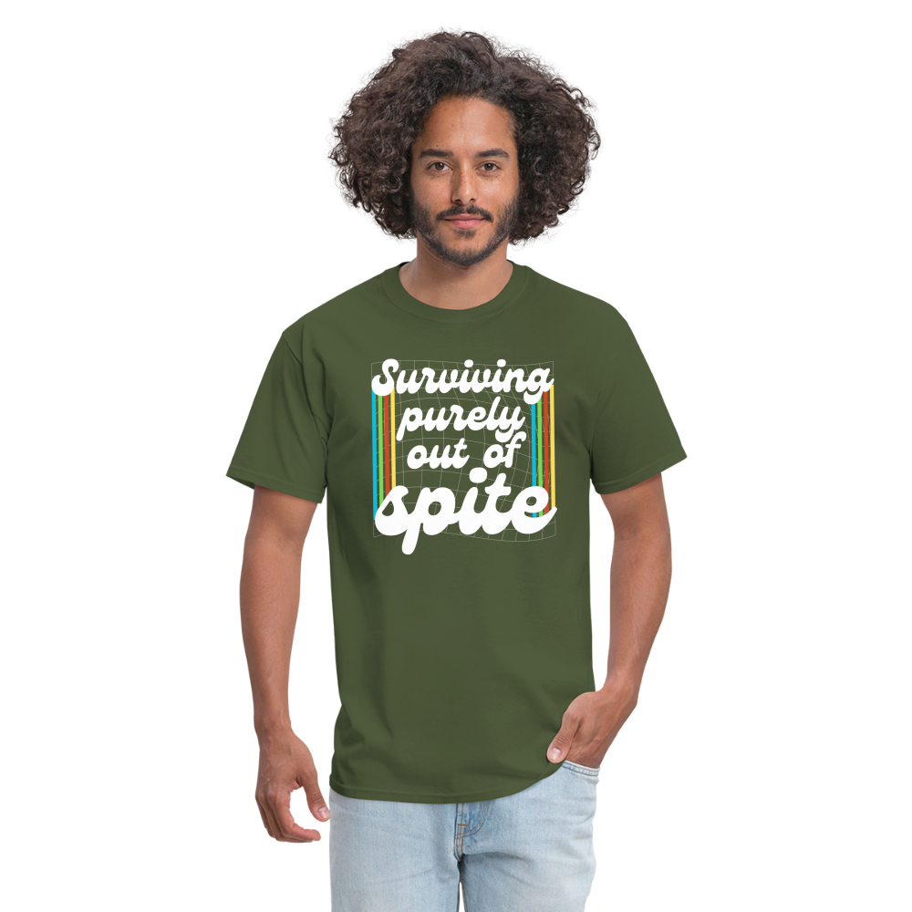 Surviving Purely Out Of Spite T-Shirt - military green