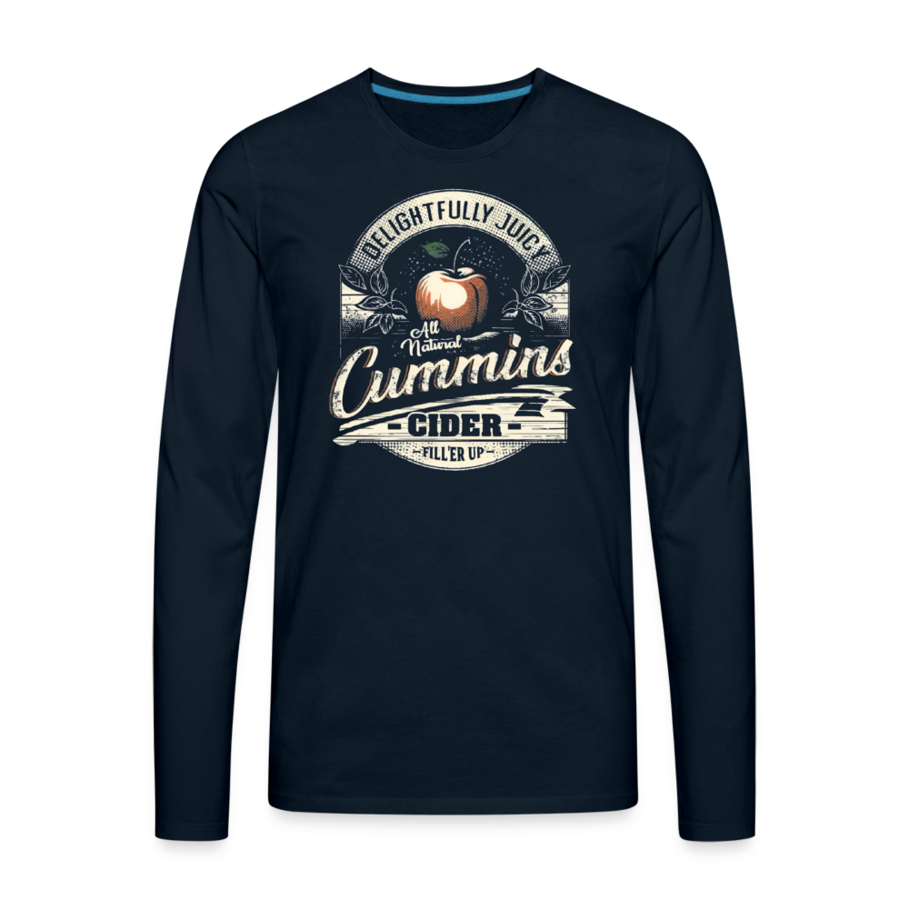 All Natural Cummins Cider (Funny Adult Humor) Men's Premium Long Sleeve T-Shirt - deep navy