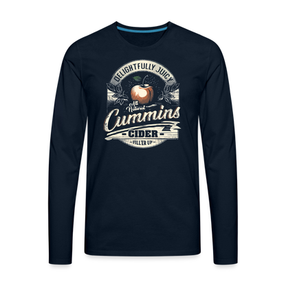 All Natural Cummins Cider (Funny Adult Humor) Men's Premium Long Sleeve T-Shirt - deep navy