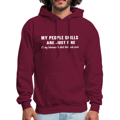 It's My Tolerance To Idiots That Needs Work Hoodie - burgundy