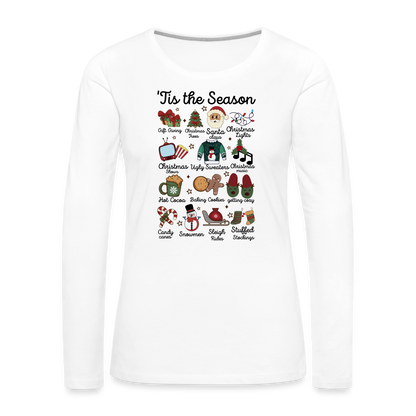 Tis The Season (Christmas) Women's Premium Long Sleeve T-Shirt - white