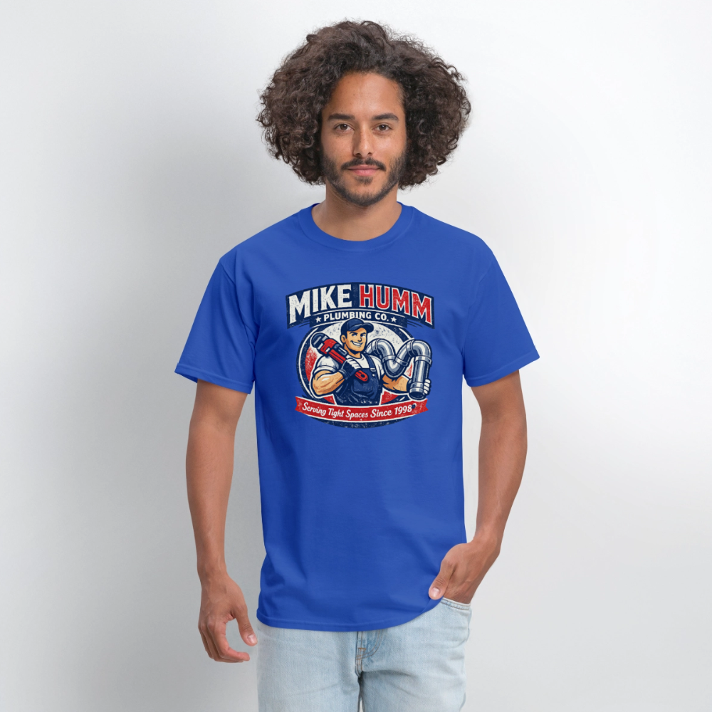 Mike Humm Plumbing T-Shirt (Adult Humor) Color: white