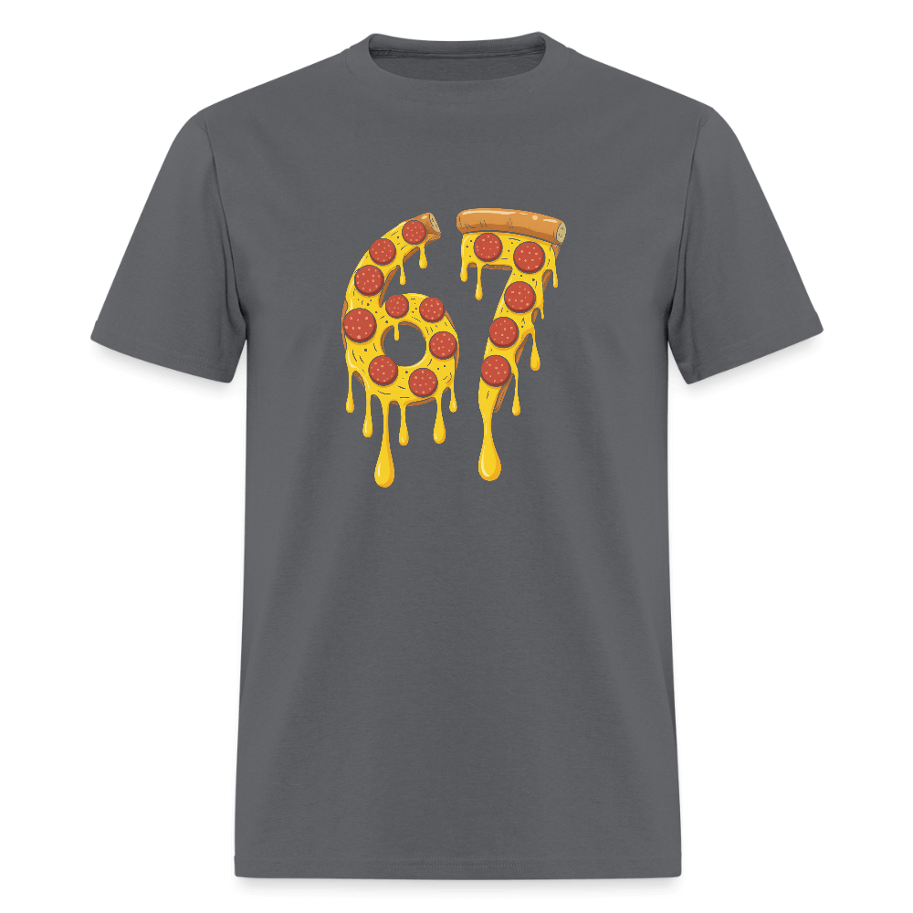 Six Seven 67 Pizza T-Shirt Color: charcoal