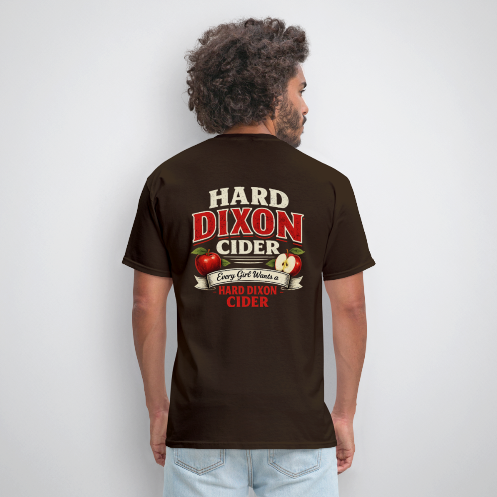 Hard Dixon Cider Funny Graphic T-Shirt (Front & Back Print) Color: Navy