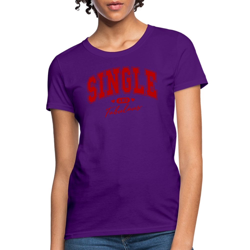 Single and Fabulous Women's Contoured T-Shirt - purple