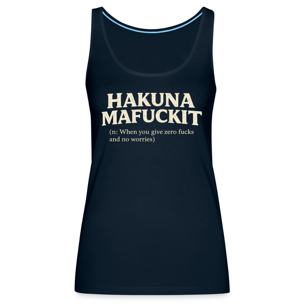 Hakuna Mafuckit Women’s Funny Graphic Tank Color: Deep Navy