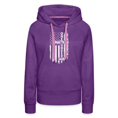 One Nation Under God Women’s Premium Hoodie - purple 