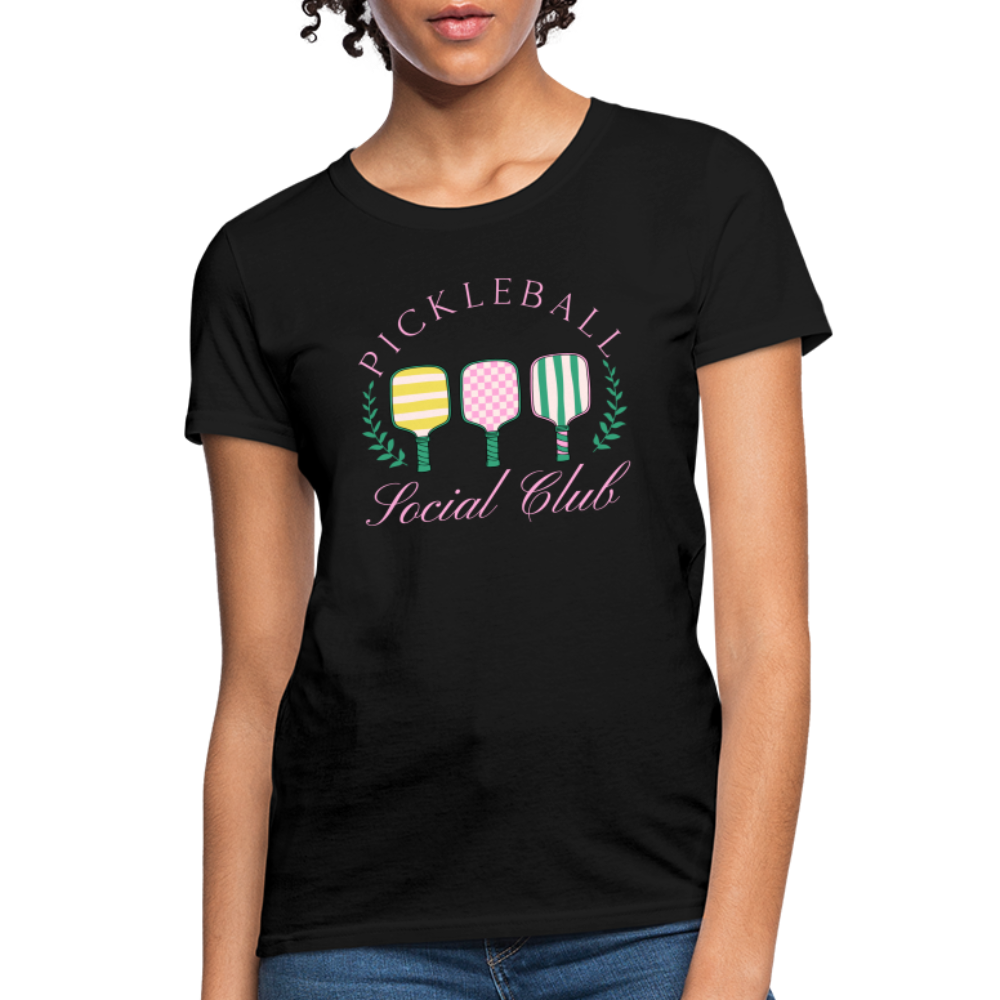 Pickleball Social Club Women's Contoured T-Shirt - black