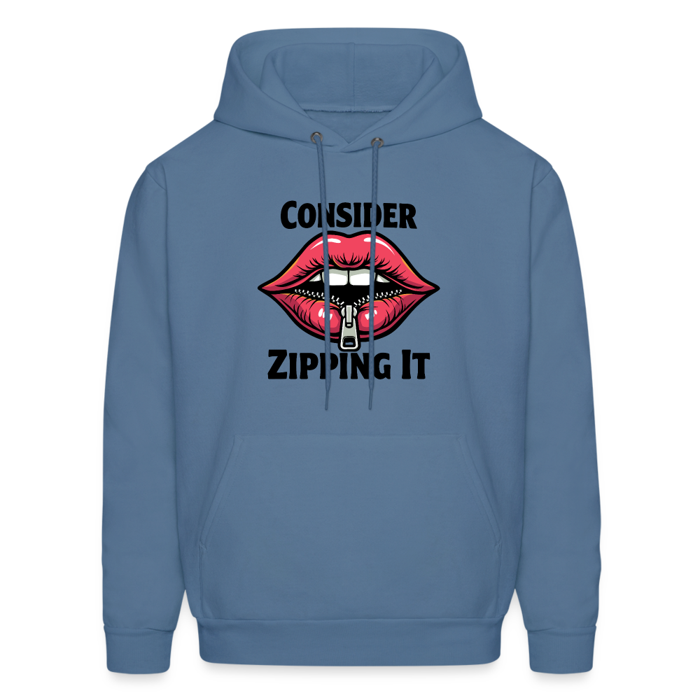 Consider Zipping It Hoodie - denim blue