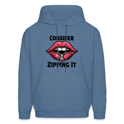 Consider Zipping It Hoodie - denim blue