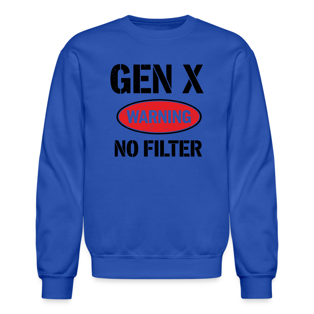 GEN-X Warning No Filter Sweatshirt - royal blue