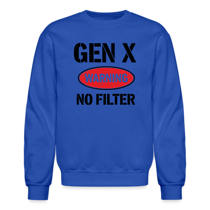 GEN-X Warning No Filter Sweatshirt - royal blue