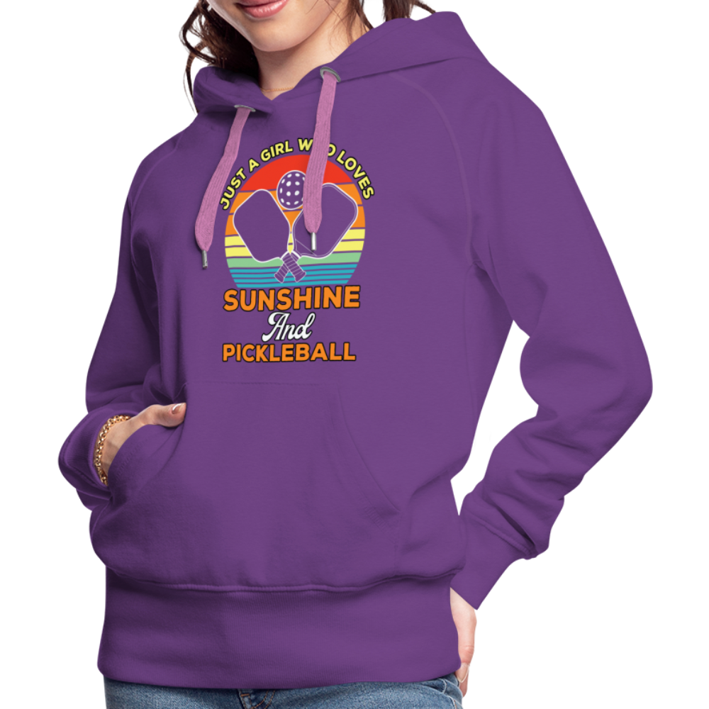 Just A Girl Who Loves Sunshine and Pickleball Premium Hoodie - purple 