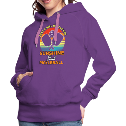 Just A Girl Who Loves Sunshine and Pickleball Premium Hoodie - purple 