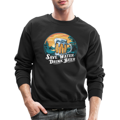 Save Water Drink Beer Sweatshirt - black