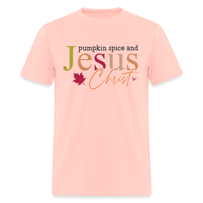 Pumpkin Spice and Jesus Christ T-Shirt - blush pink 