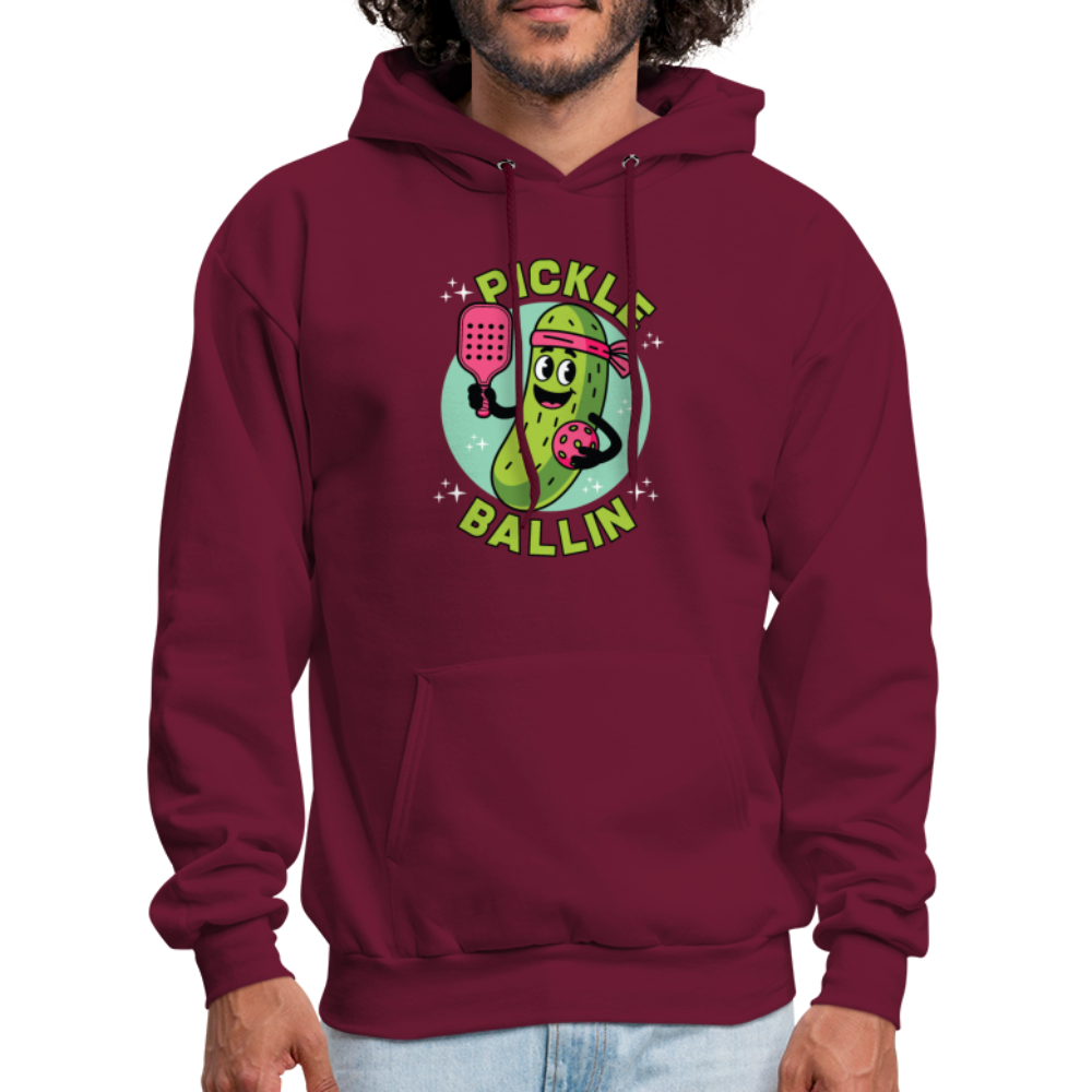 Pickle Ballin Hoodie - burgundy