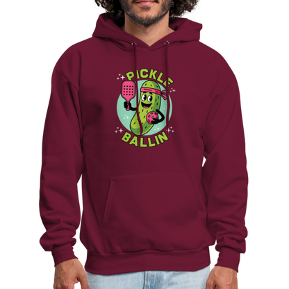 Pickle Ballin Hoodie - burgundy