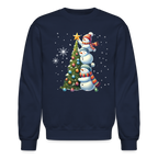 Cute Snowman Decorating Christmas Tree Sweatshirt