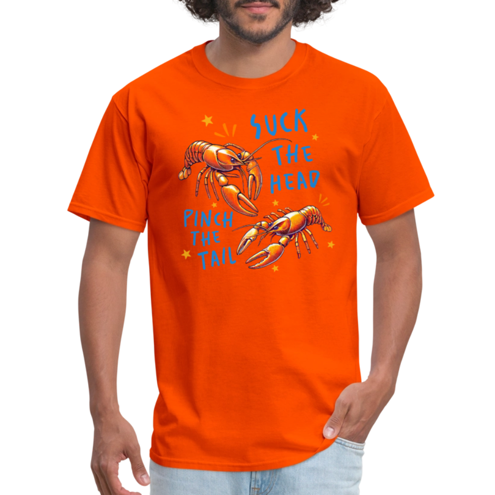 Suck The Head Pinch The Tail (Crawfish) T-Shirt Color: white