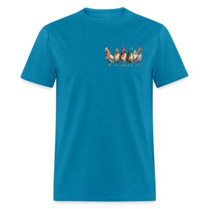 Chickenist T-Shirt (double sided print) - turquoise