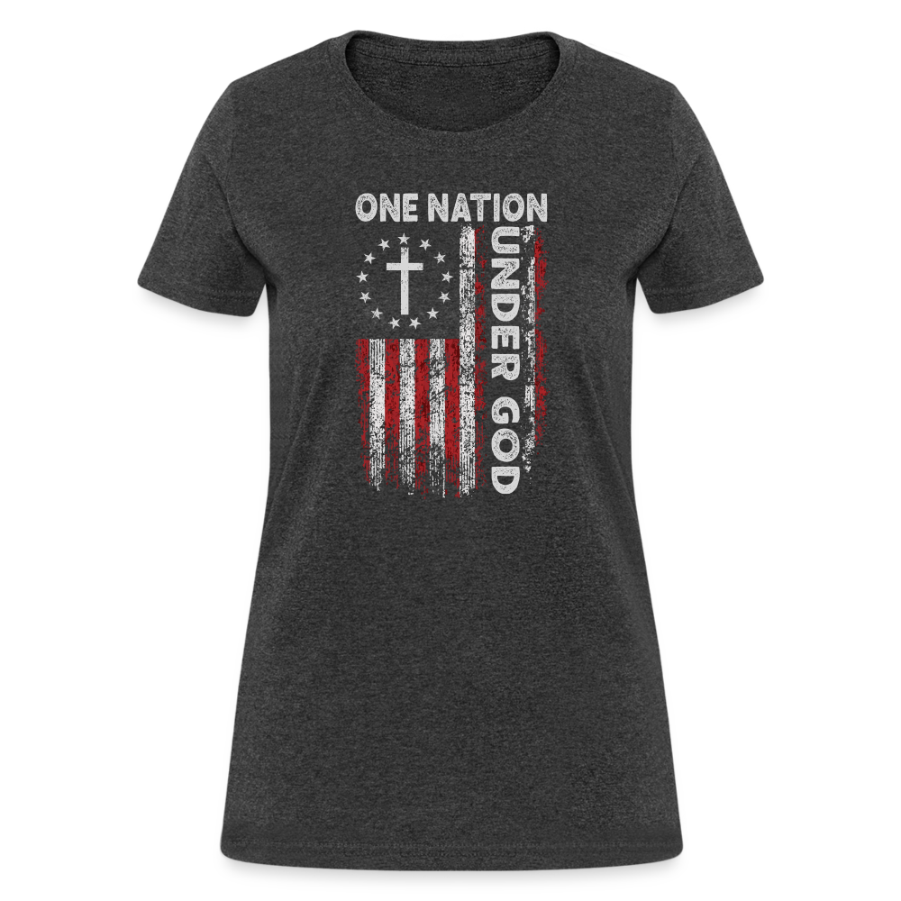 One Nation Under God Women's T-Shirt - heather black