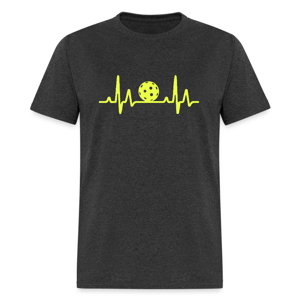 Pickleball Heartbeat T-Shirt - heather black