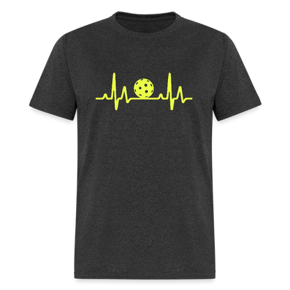 Pickleball Heartbeat T-Shirt - heather black