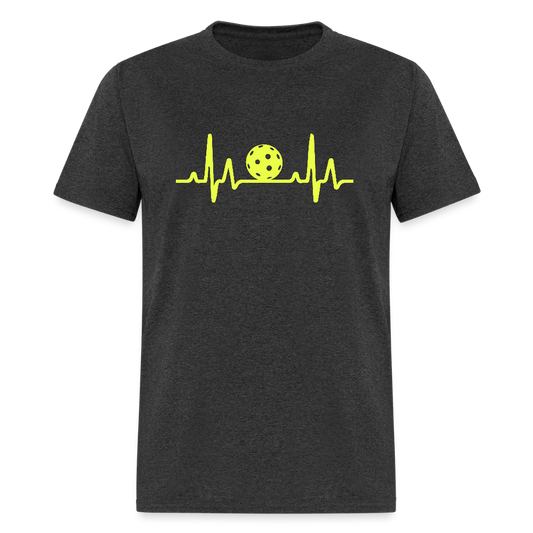 Pickleball Heartbeat T-Shirt - heather black