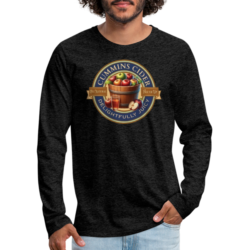 Cummins Cider (Funny Adult Humor) Men's Premium Long Sleeve T-Shirt - charcoal grey