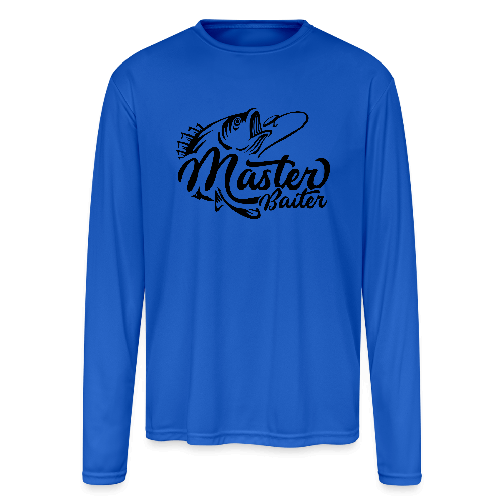 Master Baiter Long Sleeve Fishing Shirt – Funny & Cool - royal blue