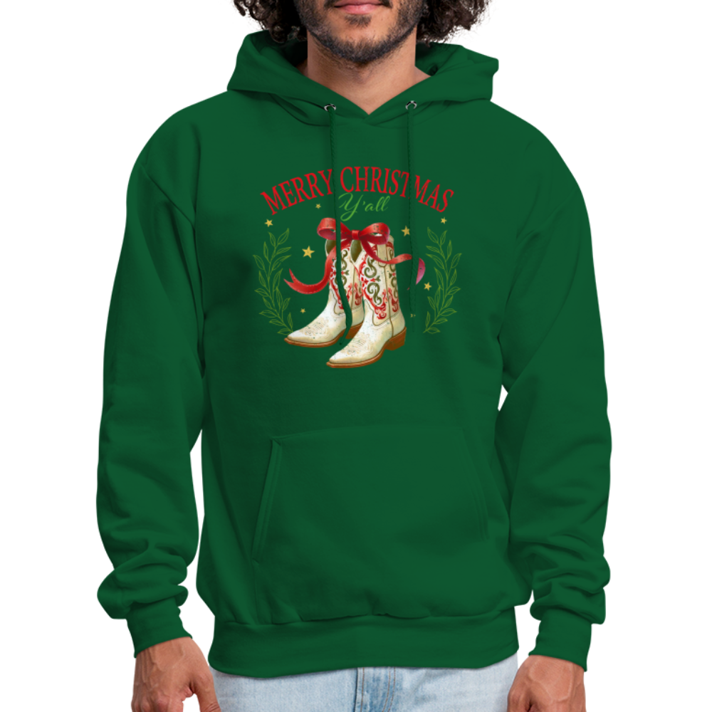 Merry Christmas Y'all Hoodie - forest green