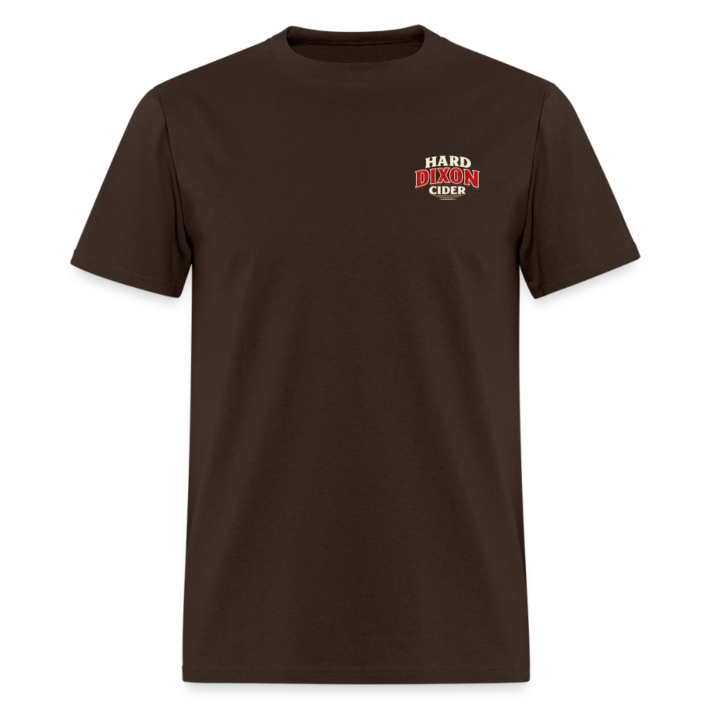 Hard Dixon Cider Funny Graphic T-Shirt (Front & Back Print) Color: Brown