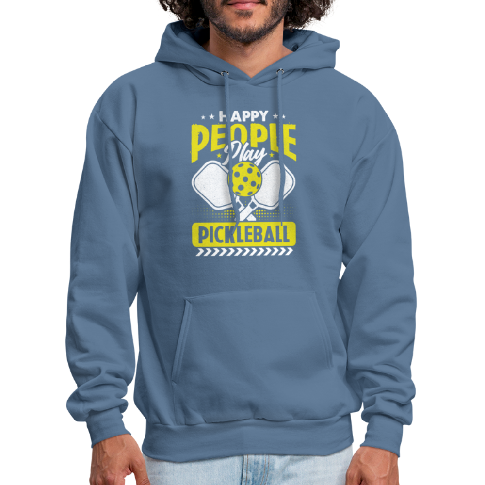 Happy People Play Pickleball Hoodie - denim blue