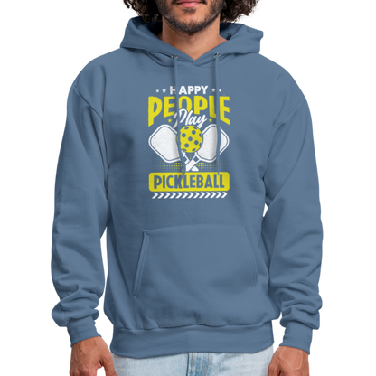 Happy People Play Pickleball Hoodie - denim blue