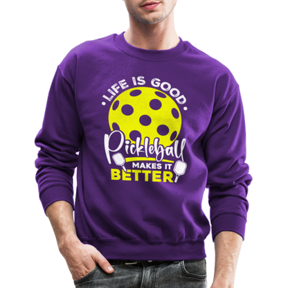 Life Is Good Pickleball Makes It Better Sweatshirt - purple