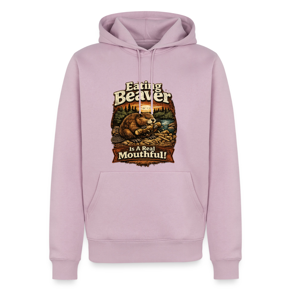 Eating Beaver is a Real Mouthful Funny Adult Hoodie - dusty pink