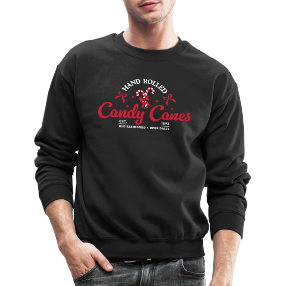 Hand Rolled Candy Canes Sweatshirt - black