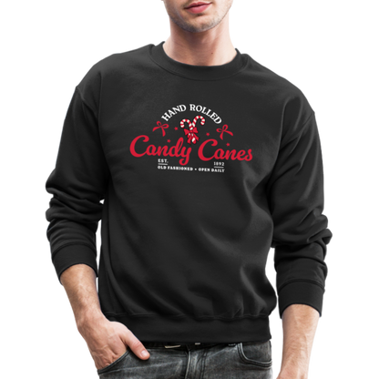 Hand Rolled Candy Canes Sweatshirt - black