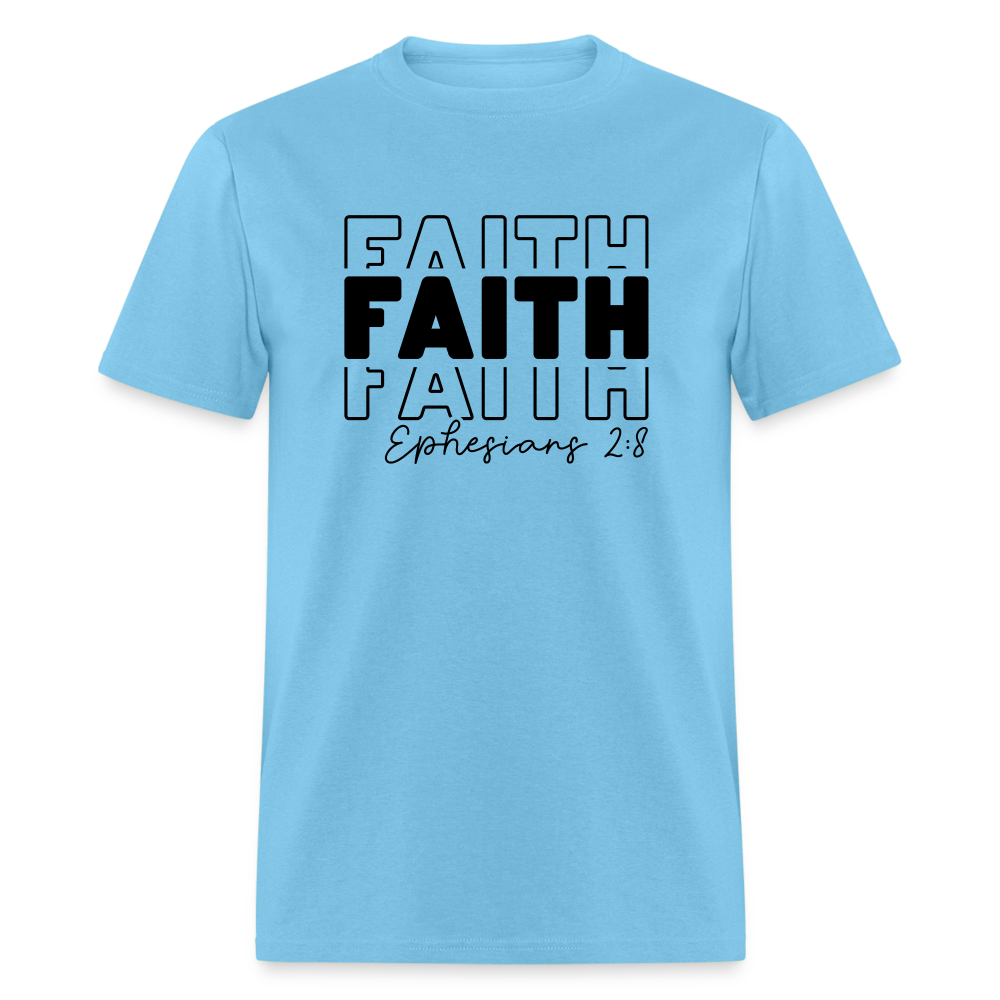 Faith Ephesians 2:8 T-Shirt - aquatic blue