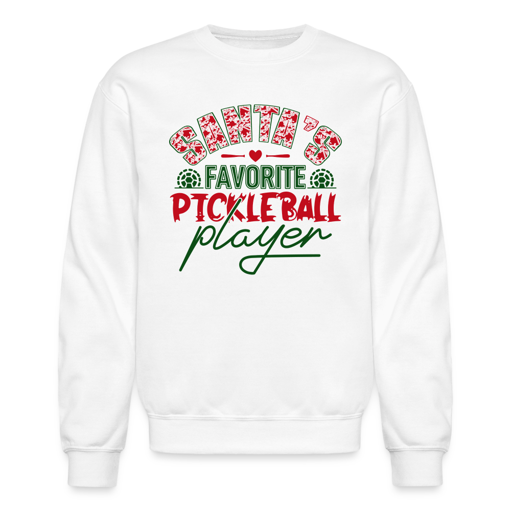 Santa's Favorite Pickleball Player Sweatshirt - white