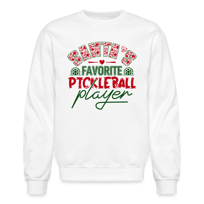 Santa's Favorite Pickleball Player Sweatshirt - white