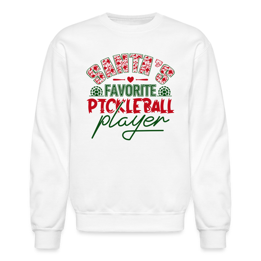 Santa's Favorite Pickleball Player Sweatshirt - white