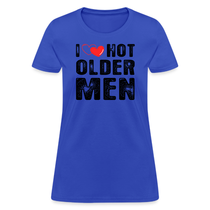 I Heart Hot Older Men (I Love Hot Older Men) Women's Contoured T-Shirt - royal blue