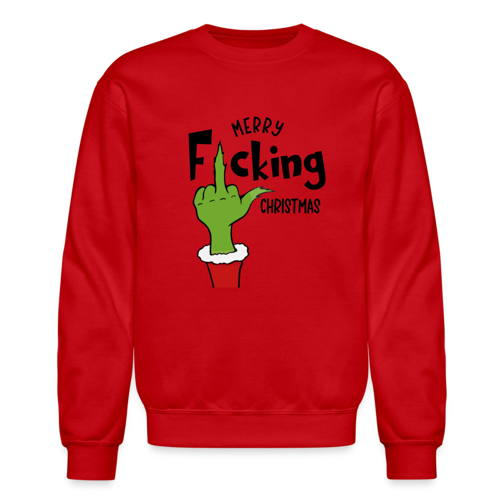 Merry F*cking Christmas Grumpy Middle Finger Sweatshirt - red