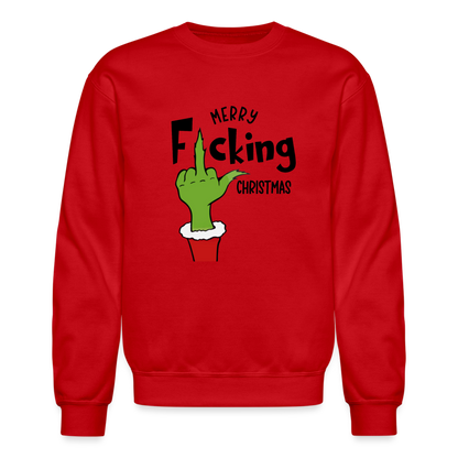 Merry F*cking Christmas Grumpy Middle Finger Sweatshirt - red