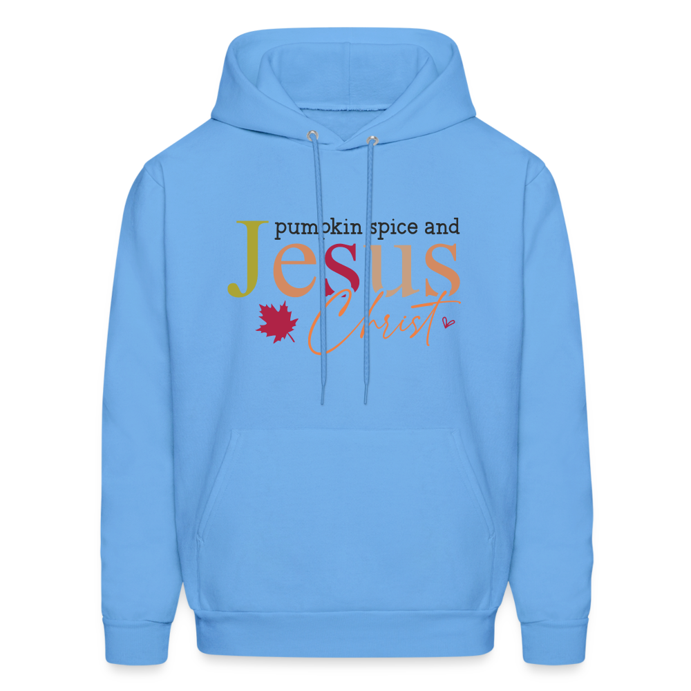 Pumpkin Spice and Jesus Christ Hoodie - carolina blue