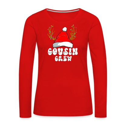 Cousin Crew Christmas Women's Premium Long Sleeve T-Shirt - red