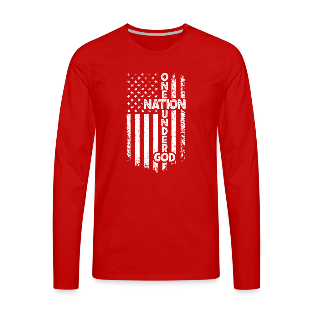 One Nation Under God Men's Premium Long Sleeve T-Shirt - red